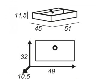 Раковина из искусственного мрамора Cezares 51x11 Bianco Space 50262